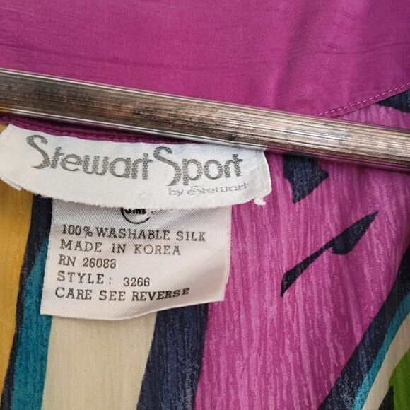 Vintage Stewart Sport silk  top cardigan size S,M.L - Picture 3 of 7